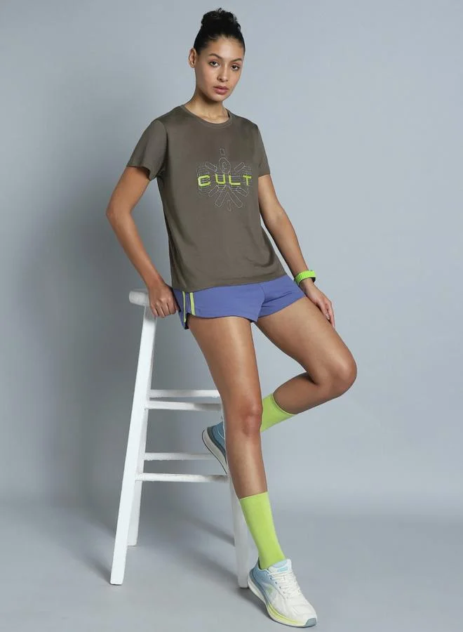 Cult Women Grey Brand Carrier T-Shirt